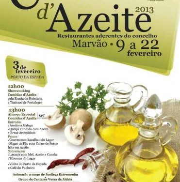 Marvâo potencia el turismo gastronómico con una quincena dedicada al aceite de oliva virgen extra