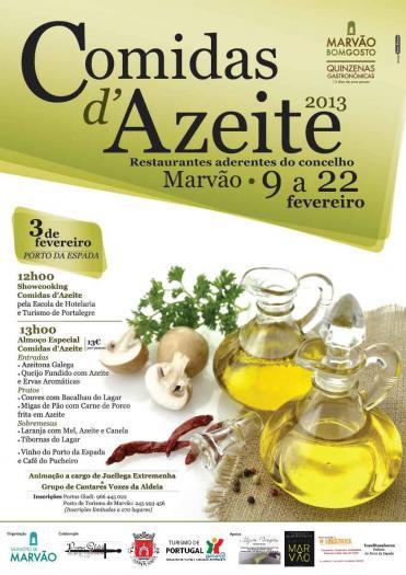 Marvâo impulsa el consumo de aceite de oliva virgen extra con una fiesta en Porto da Espada el día 3 de febrero