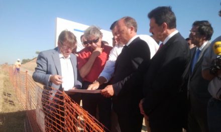 Monago visita las obras del tramo en construcción de la autovía EX-A1 a su paso por Coria y el Valle del Alagón
