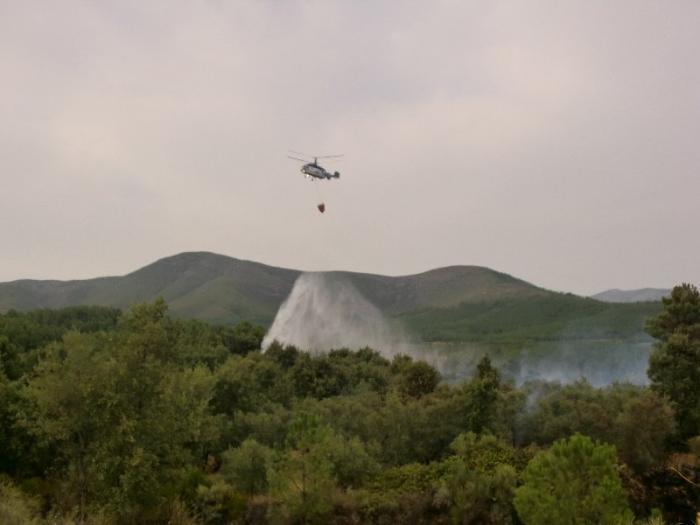 Declarado de Nivel 1 un incendio forestal en la zona del castillo de Pinofranqueado