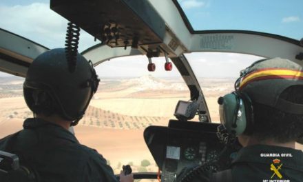 La Guardia Civil desmantela cinco puntos de plantación de marihuana con el apoyo de un helicóptero