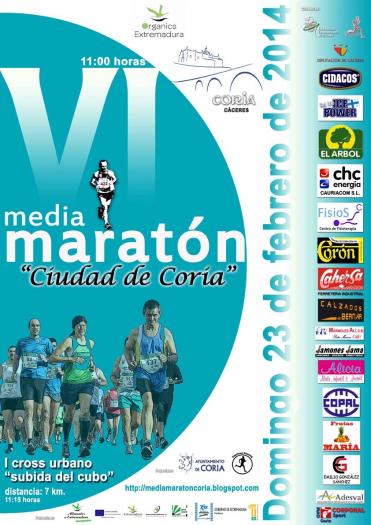 Coria celebrará la V Edición de la Media Maratón Ciudad de Coria el próximo 23 de febrero