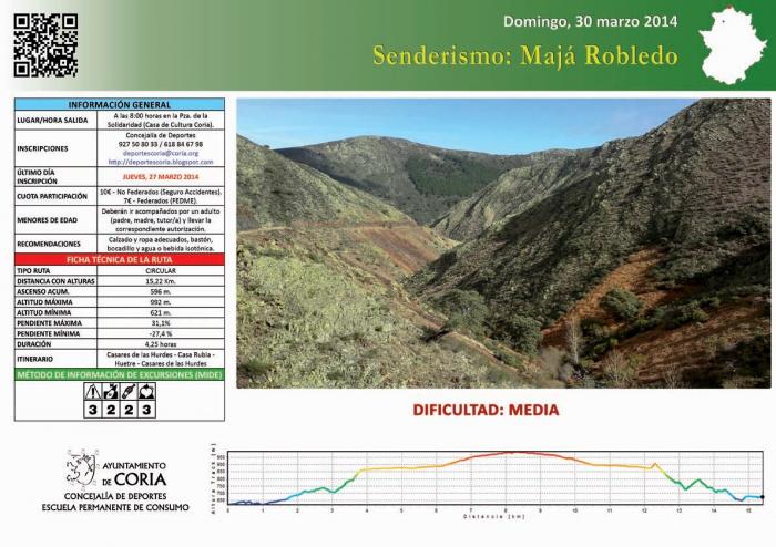 El Ayuntamiento de Coria organiza la ruta senderista “Senda Maja Robledo” en Las Hurdes