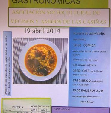 La Asociación Sociocultural Vecinos y Amigos de Las Casiñas organiza las V Jornadas Gastronómicas