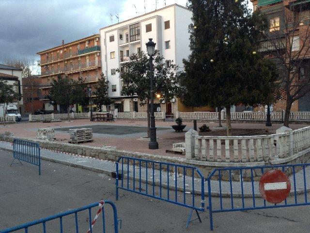 Avanzan los trabajos de remodelación de la céntrica Plaza de la Paz de la ciudad de Coria