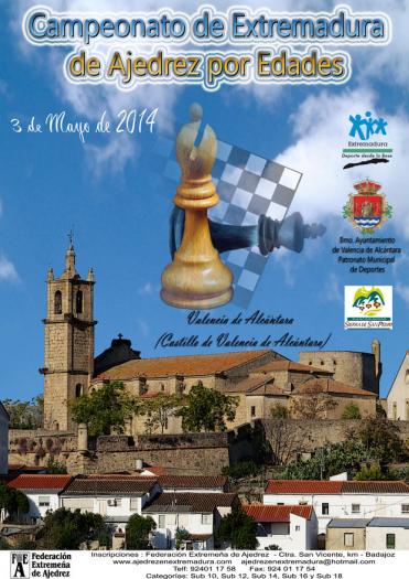Valencia de Alcántara acoge este sábado el Campeonato de Extremadura de Ajedrez por Edades