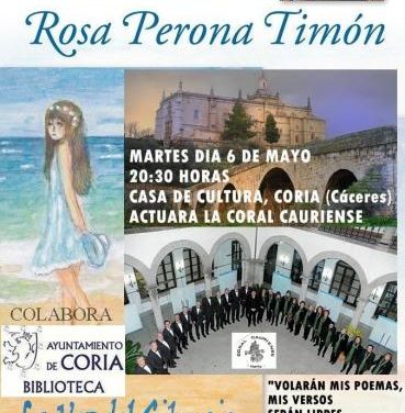 La escritora cacereña Rosa Perona Timón presenta su último poemario en la casa de cultura de  Coria