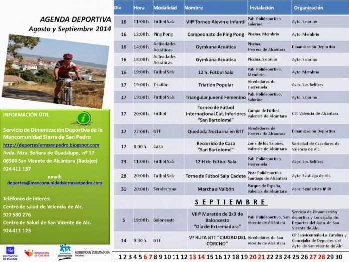 La Mancomunidad Integral Sierra de San Pedro presenta el programa de deporte para meses estivales