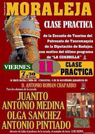 La plaza de toros de Moraleja acogerá este viernes una clase práctica con alumnos de la Escuela de Badajoz