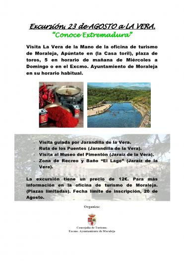 La actividad Conoce Extremadura tendrá lugar el próximo 23 de agosto en la comarca de la Vera