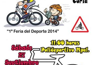 El Club Ciclista Cauriense organiza una marcha urbana en bici en Coria con motivo de la I Feria del Deporte