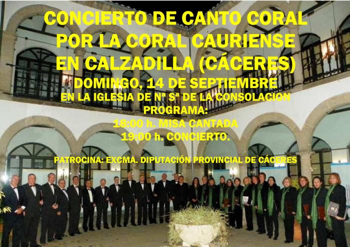 La coral Cauriense interpreta boleros, habaneras y temas populares en la Iglesia de Calzadilla este domingo