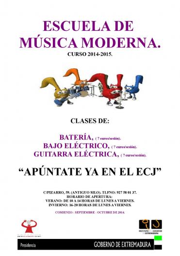 Valencia de Alcántara ofertará clases de guitarra eléctrica, bajo y batería a partir de octubre