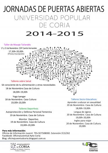 La Universidad Popular de Coria presenta sus nuevos talleres en la Jornada de Puertas Abiertas