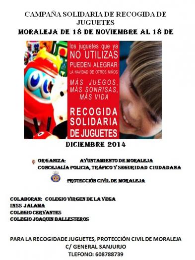 Moraleja organiza un año más la campaña de recogida de juguetes de cara a la Navidad