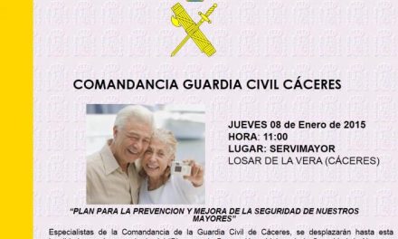 La Guardia Civil de Cáceres continúa con las charlas de prevención de estafas a ancianos