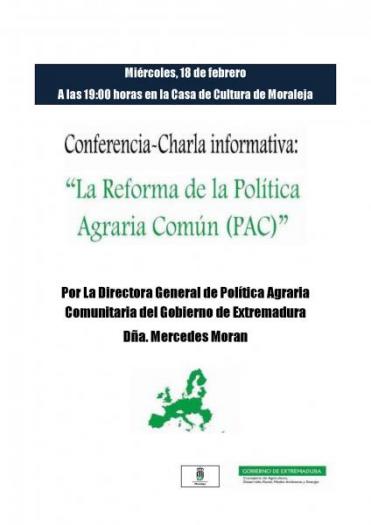 Moraleja acogerá este miércoles un coloquio sobre la reforma de la Política Agraria Comunitaria