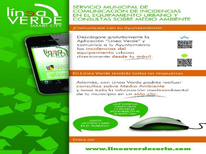 El Ayuntamiento de Coria anima a los ciudadanos de la localidad a sumarse a la aplicación móvil Línea Verde