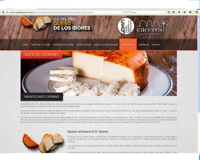 El queso de los Ibores protagoniza la DOP de abril en el programa de Cáceres, Capital Gastronómica