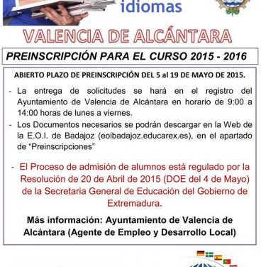 La Escuela Oficial de Idiomas de Valencia de Alcántara abre el plazo de prescripción para el próximo curso