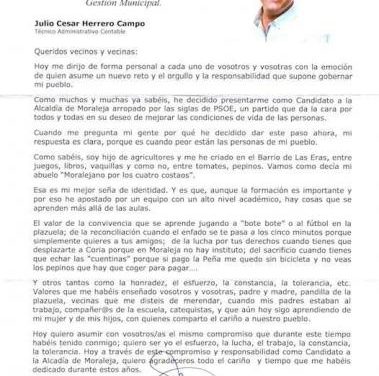 César Herrero  asegura que se presenta a las elecciones para «mejorar las condiciones de vida de las personas»