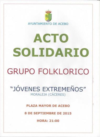 El grupo folklórico Jóvenes Extremeños de Moraleja celebra este martes un acto solidario en Acebo