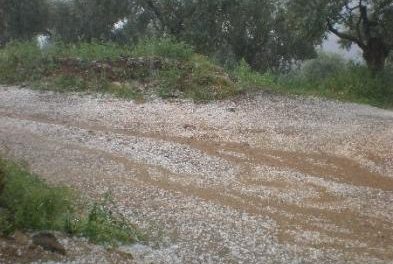 Una fuerte tormenta de granizo afecta a más de 1.000 hectáreas en Monterrubio de la Serena