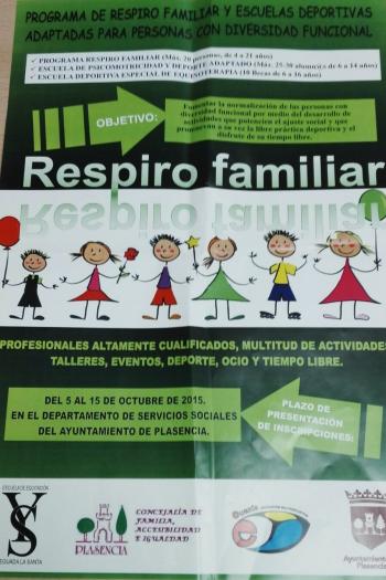 El Ayuntamiento de Plasencia y la asociación EUEXIA ponen en marcha el proyecto «Respiro Familiar»