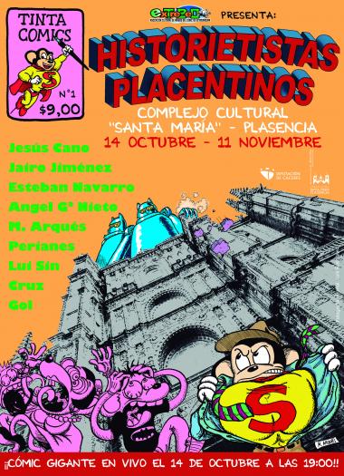 Nueve artistas de la capital del Jerte elaboran un cómic gigante en el proyecto “Historietistas placentinos”
