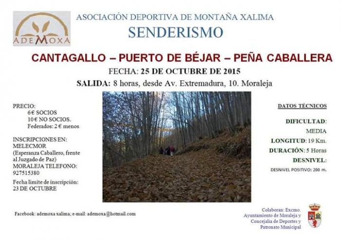 Ademoxa organiza una ruta senderista por Cantagallo, Puerto de Béjar y Peña Caballera