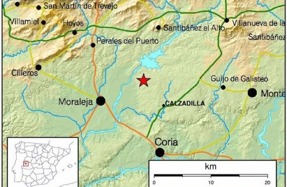 Un terremoto de magnitud 2,6 en Calzadilla se deja sentir en localidades como Moraleja y La Moheda