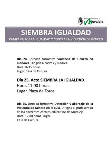 El Ayuntamiento de Moraleja lanza la campaña «Siembra Igualdad» contra la violencia machista