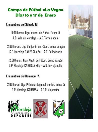 El campo de fútbol «La Vega» de Moraleja acogerá este fin de semana cuatro partidos de diferentes categorías