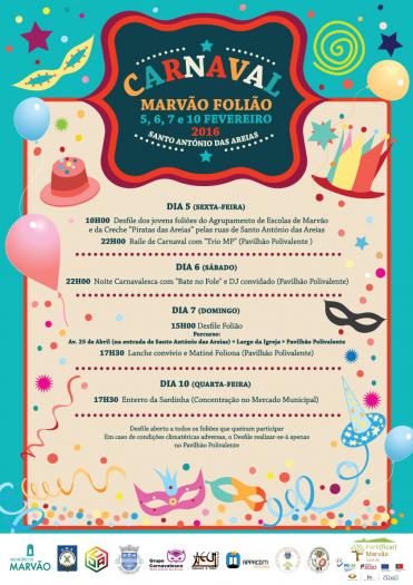La freguesía marvanense de Santo António das Areias celebrará a partir del día 5 de febrero el XI Carnaval Folião
