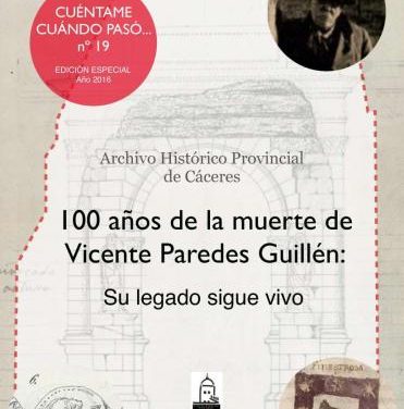 El Archivo Histórico de Cáceres recuerda a Vicente Paredes con motivo del centenario de su muerte