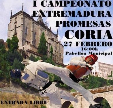 El pabellón municipal de Coria acogerá este sábado el I Campeonato de Taekwondo de Extremadura Promesa
