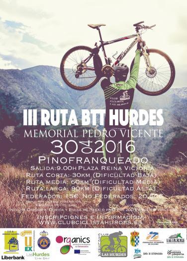 Pinofranqueado acogerá el próximo 30 de abril la III Ruta  BTT Hurdes-Momorial Podro Vicente