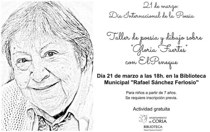 El Ayuntamiento de Coria rendirá homenaje a Gloria Fuertes en el Día Internacional de la Poesía