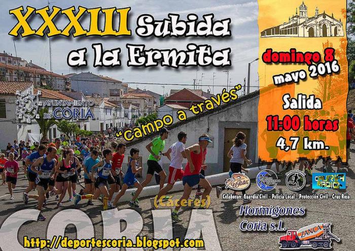 La XXXIII Subida a la Ermita Campo a Través de Coria espera reunir a cientos de participantes el 8 de mayo