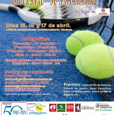 La Diócesis de Coria-Cáceres organizará este domingo el I Torneo Solidario de Pádel en la capital cacereña