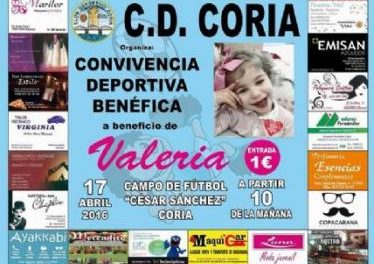 El Coria celebrará este domingo un acto solidario para ayudar a la niña enferma de Carcaboso