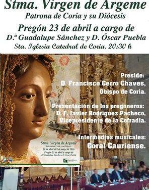 Coria dará comienzo este sábado a los actos en honor a la Virgen de Argeme con el pregón en la catedral