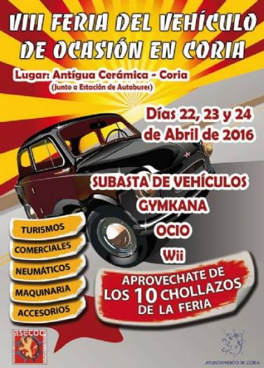 La VIII Feria del Automóvil de Coria abrirá sus puertas este viernes con más de 200 vehículos