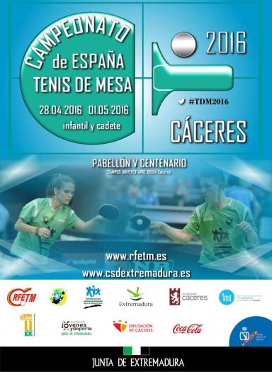 Cáceres acoge este fin de semana el Campeonato de España infantil y cadete de Tenis de Mesa