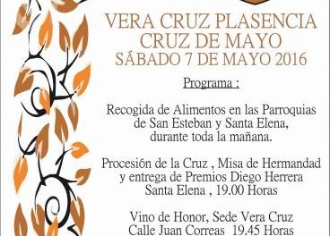 La cofradía de la Vera Cruz de Plasencia celebrará este sábado la Cruz de Mayo con una recogida de alimentos