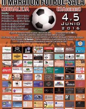 El II Maratón de Fútbol Sala de Moraleja repartirá más de 1.500 euros en premios el 4 y 5 de junio