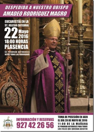 La Diócesis de Plasencia despedirá este domingo a su Obispo con una eucaristía en la catedral