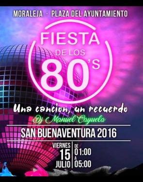 El Ayuntamiento de Moraleja aprovecha San Buenaventura para organizar una fiesta con música de los 80