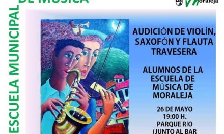Los alumnos de la Escuela de Música de Moraleja ofrecerán un concierto este jueves en el Parque Fluvial