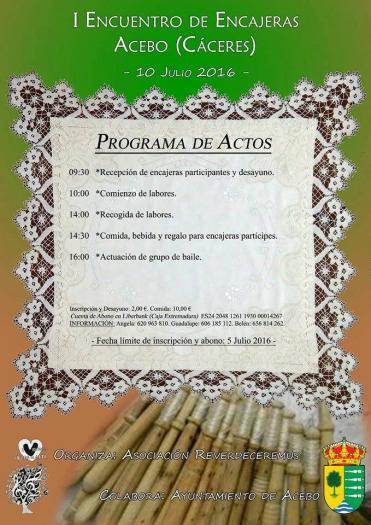 El municipio de Acebo acogerá el próximo día 10 de julio el I Encuentro de Encajeras